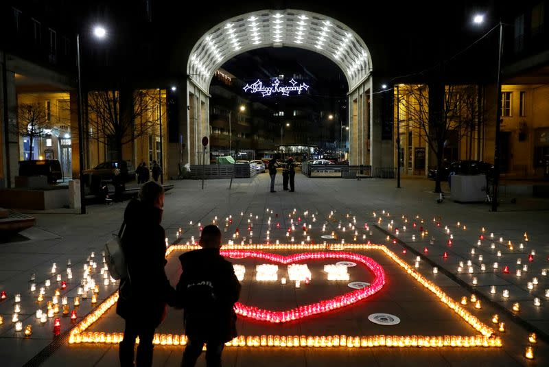 FILE PHOTO: Candles are lit in memory of Hungary's coronavirus disease (COVID-19) victims in Budapest