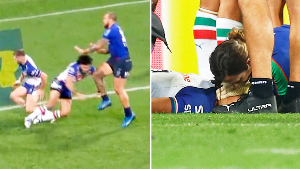 Dallin Watene-Zelezniak, pictured here being knocked unconscious in sickening scenes.