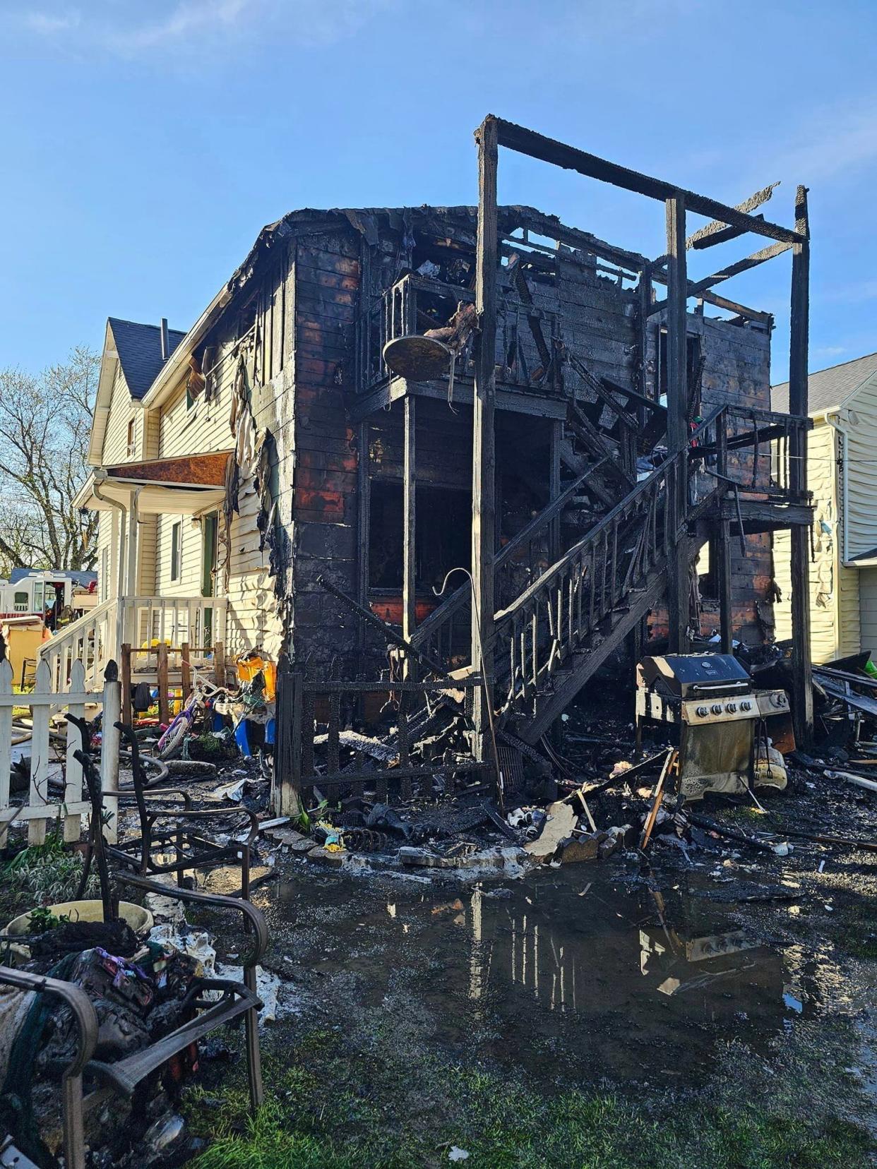 The fire at a home at 311 S. Market St. in  Minerva started on the rear deck Thursday afternoon.