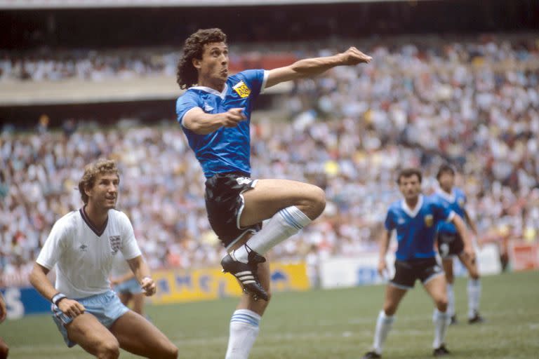 Italia 90. Los campeones del 86 que no tuvieron segunda oportunidad. Jorge Valdano durante el partido de cuartos de final del Mundial de México entre Argentina e Inglaterra disputado el 22/06/1986 en Ciudad de México.