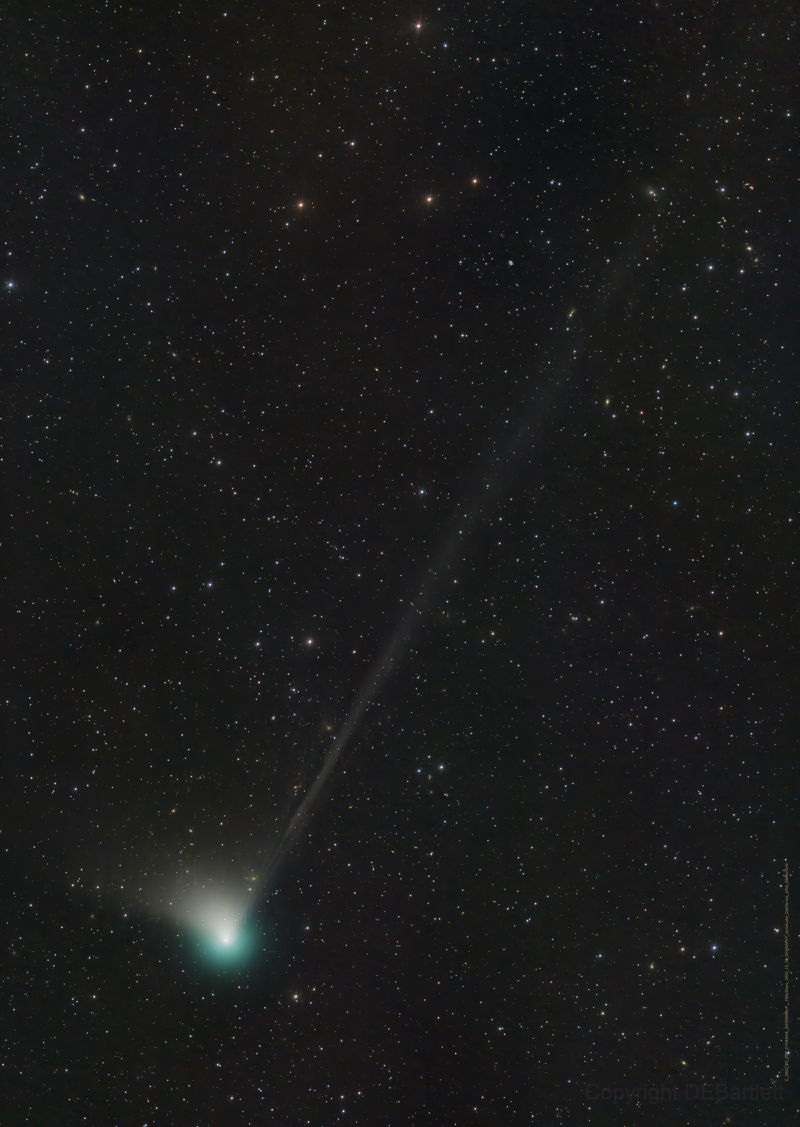 Comet C/2022 E3 photographed in the early morning of Jan. 9. The comet may become visible to the human eye.  / Credit: Jose Francisco Hernández via NASA