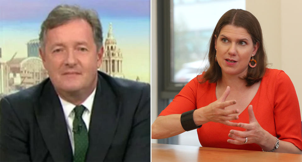 Piers Morgan criticised the Lib Dem leader for being 'undemocratic'. (PA/ ITV)