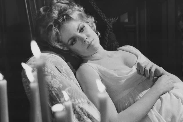 <p>Stanley Bielecki Movie Collection/Getty</p> Actress Lara Parker in a scene from the movie 'Night of Dark Shadows