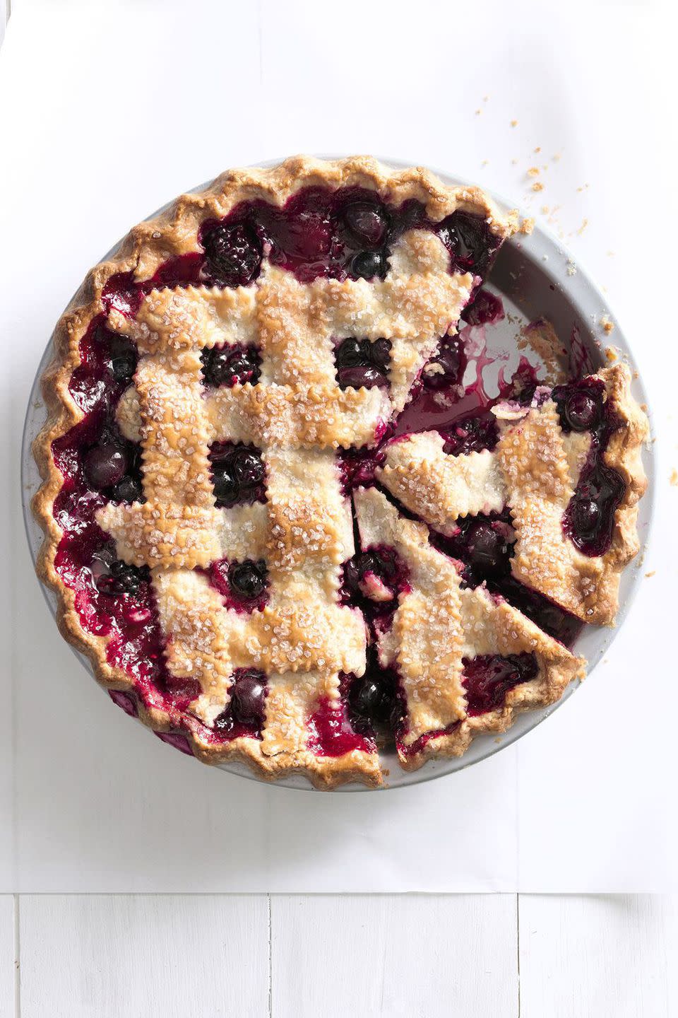 <p>With cherries, strawberries, blueberries, blackberries, raspberries, and lemon juice, this pie features all of the fresh flavors of spring.</p><p><strong>Get the recipe at <a rel="nofollow noopener" href="https://www.countryliving.com/food-drinks/recipes/a5531/cherry-berry-jumble-fruit-pie-recipe-clx0914-1/" target="_blank" data-ylk="slk:Country Living;elm:context_link;itc:0;sec:content-canvas" class="link ">Country Living</a>.</strong></p>