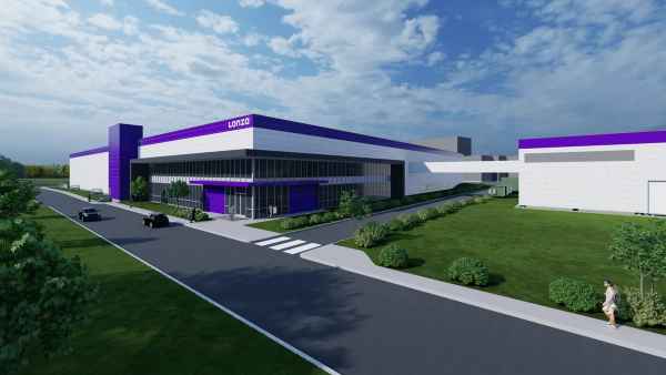 A rendering shows the new manufacturing facility being built at the Lonza Campus facillity at the Pease International Tradeport, which will work to create a cure for Type 1 diabetes.