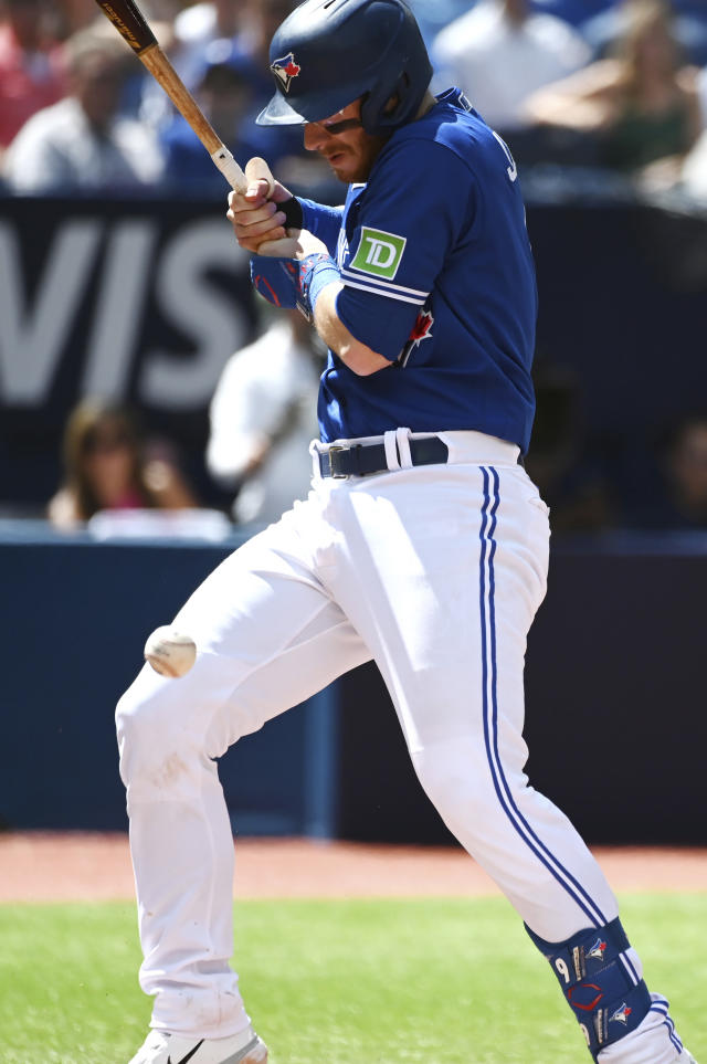 Varsho has 5 RBIs, Ryu gets first win since surgery as Jays avoid