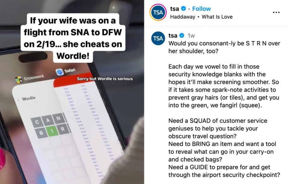 The video went viral again after getting shared by the Transportation Security Administration. Instagram/@tsa