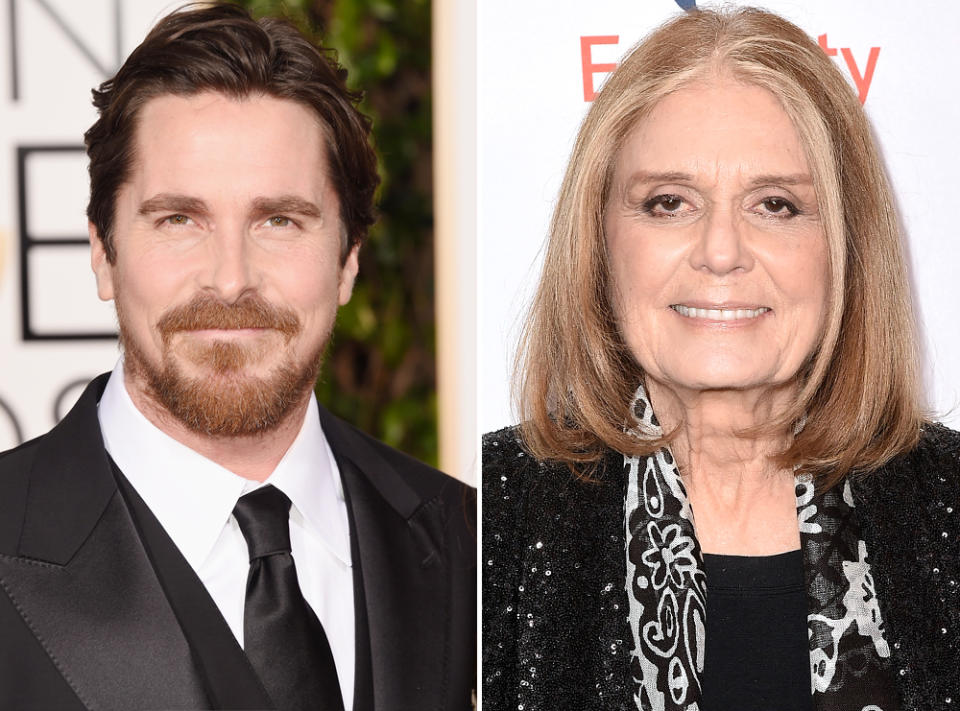 Christian Bale and Gloria Steinem