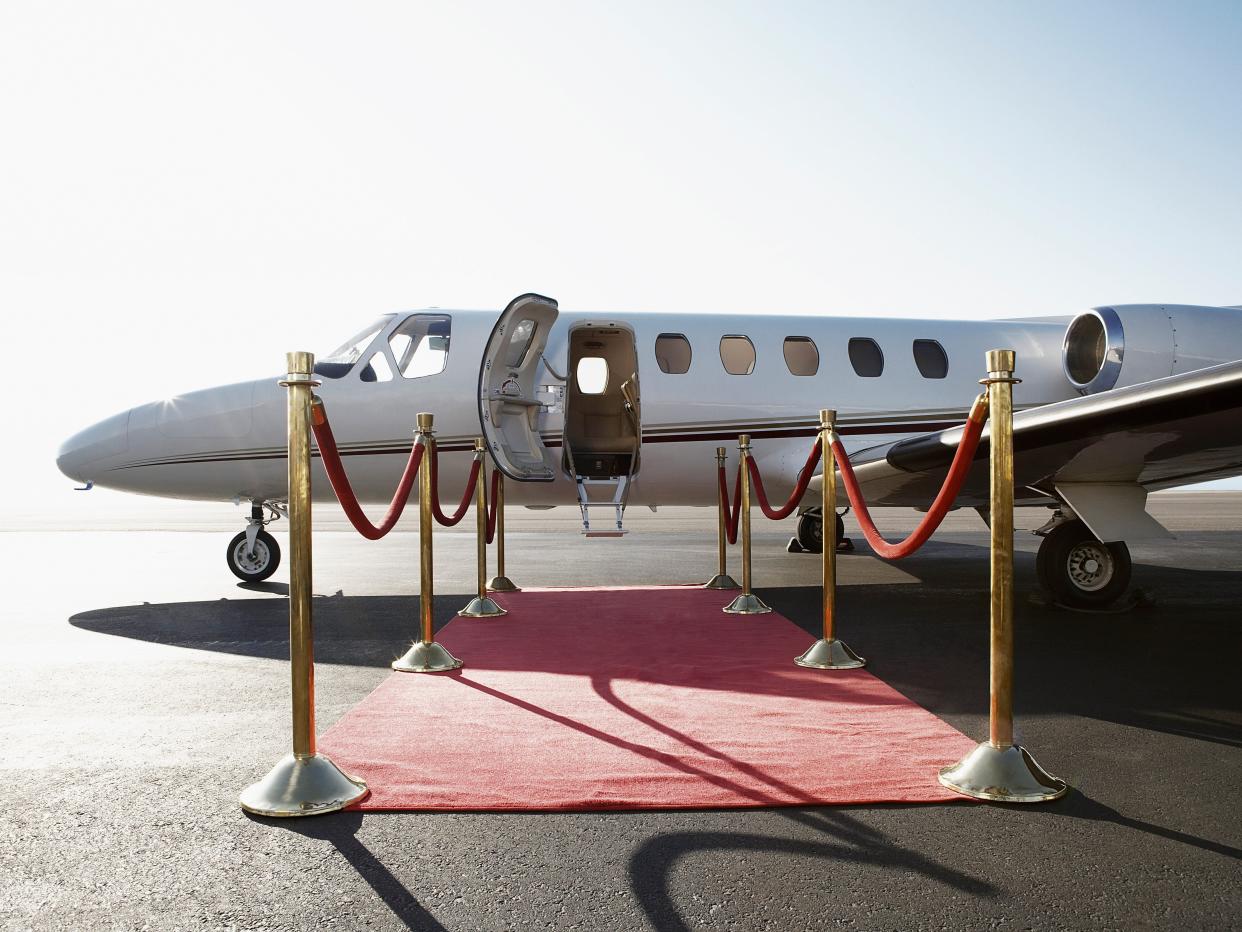 Red carpet to private jet