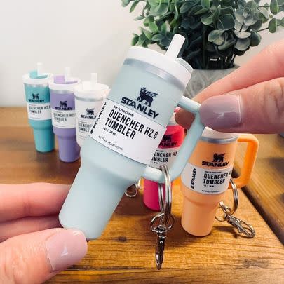 An iconic 3D-printed mini Stanley keychain