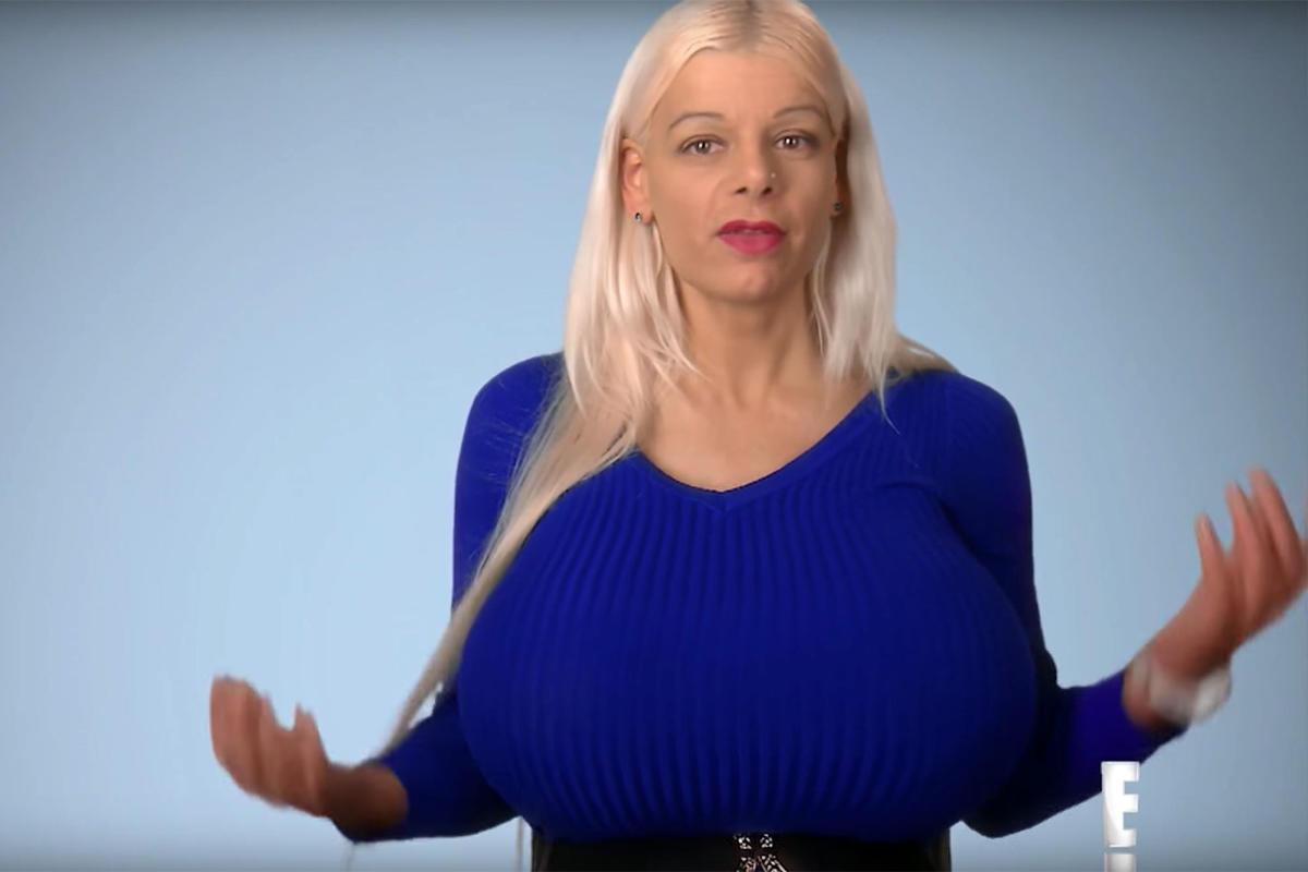 Woman who claims to have 'biggest breasts in Europe' reveals what she  looked like before having plastic surgery