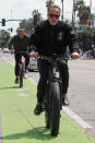 <p>Arnold Schwarzenegger goes for a bicycle ride in Los Angeles on Saturday.</p>