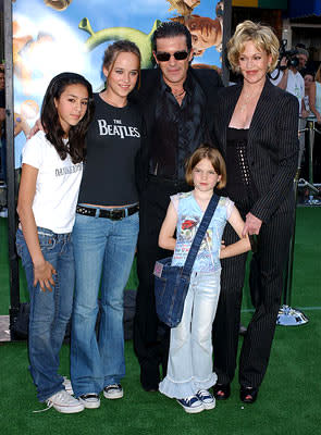 Antonio Banderas , Melanie Griffith and kids at the L.A. premiere of Dreamworks' Shrek 2