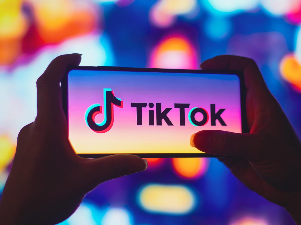 TikTok logo on phone