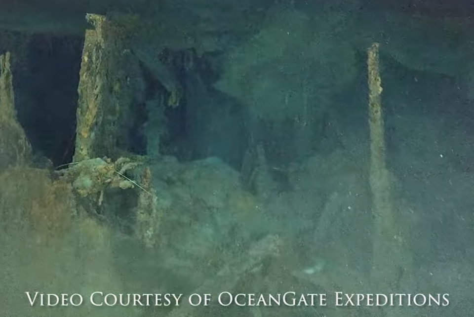 A small white line on the bottom right of the photo shows a portion of the bathtub in the captain’s quarters (OceanGate Expeditions)