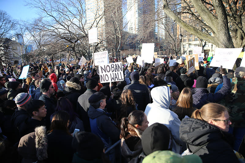 Protests against Trump’s travel ban hit the streets of NYC