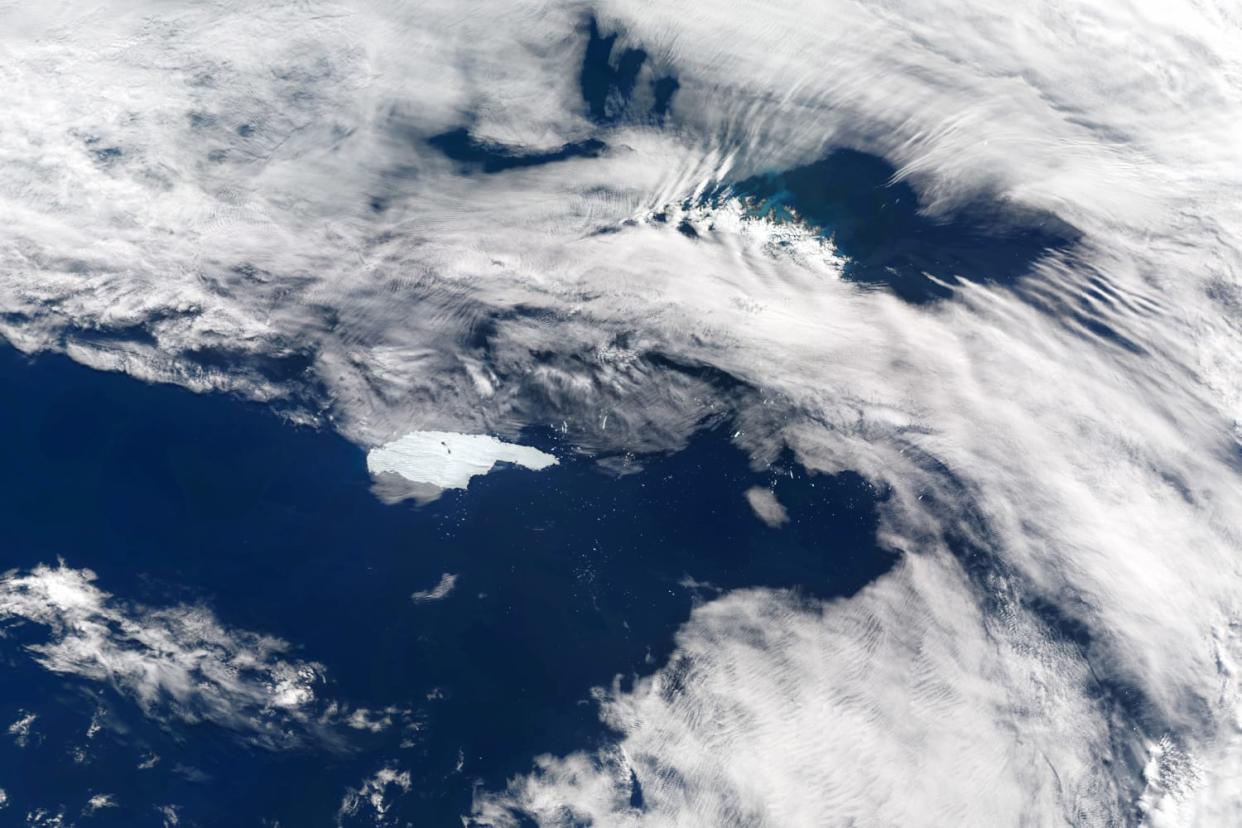 Satellite Imagery of Iceberg A-68A near South Georgia Island (Orbital Horizon/Copernicus Sentinel Data 2020 / Gallo Images via Getty Images)