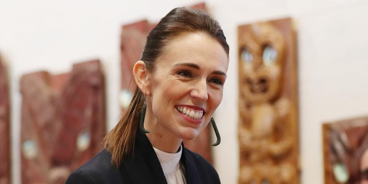 Prime Minister Jacinda Ardern takes a tour of Te Puia New Zealand Māori Arts and Crafts Institute on May 19, 2020 in Rotorua, New Zealand.