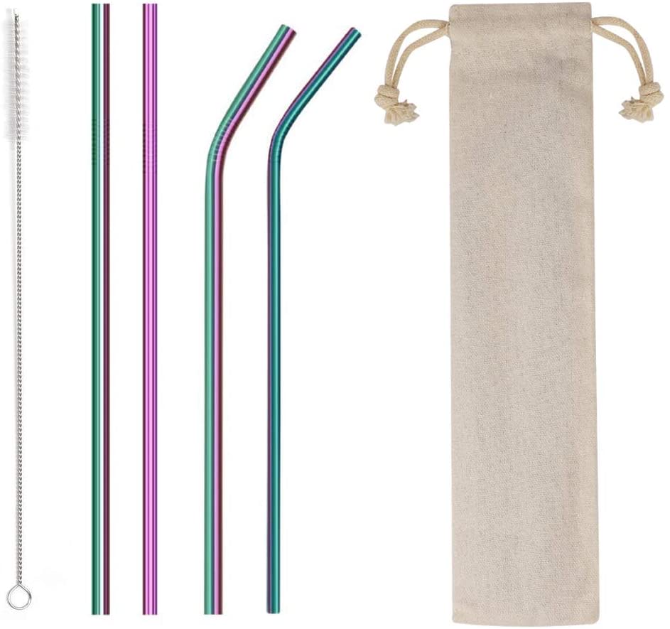 reusable metal straw 4-pack, $5 Christmas gifts