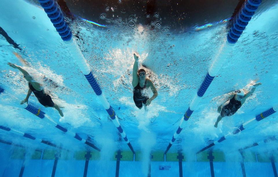 Swimming world records must be faxed in by athletes.