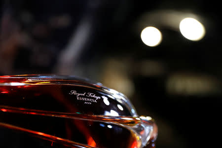 A bottle of Royal Tokaji Essencia is seen in the cellar of Royal Tokaji in Mad, Hungary, April 12, 2019. Picture taken April 12, 2019. REUTERS/Bernadett Szabo