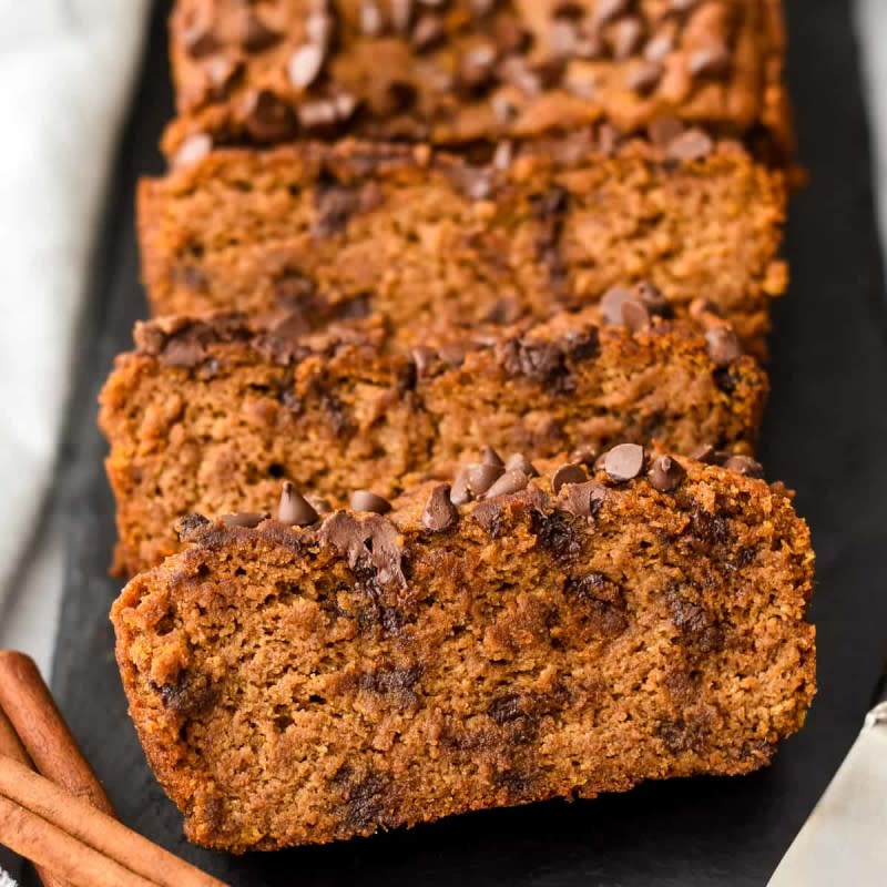 <p>Joy Food Sunshine</p><p>Paleo pumpkin bread is a healthier version of everyone's favorite fall quick bread! It is moist with a perfect crumb, is loaded with cozy fall spices and is grain free with no dairy or refined sugar. </p><p><strong>Get the recipe: <em><a href="https://joyfoodsunshine.com/paleo-pumpkin-bread/" rel="nofollow noopener" target="_blank" data-ylk="slk:Paleo Pumpkin Bread;elm:context_link;itc:0;sec:content-canvas" class="link ">Paleo Pumpkin Bread</a></em></strong></p>