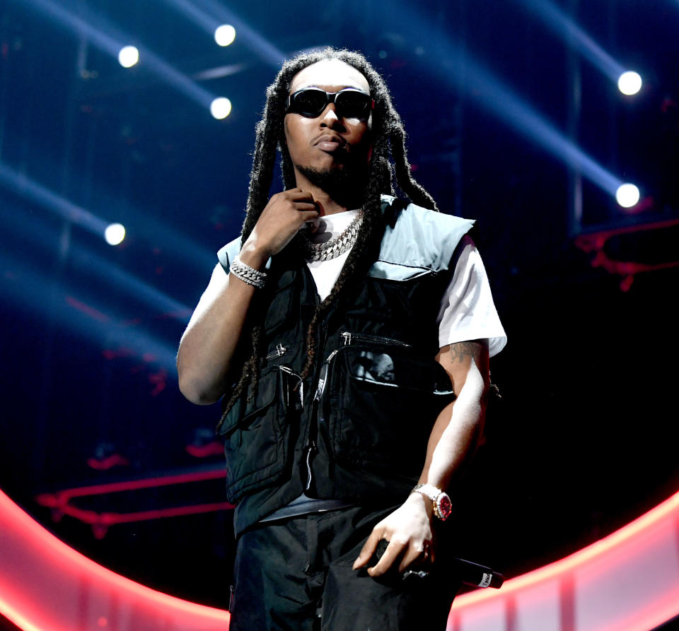 LOS ANGELES, CALIFORNIA – JUNE 22: Takeoff of Migos performs at the 7th Annual BET Experience at L.A. Live Presented by Coca-Cola at Staples Center on June 22, 2019 in Los Angeles, California. (Photo by Kevin Winter/Getty Images)