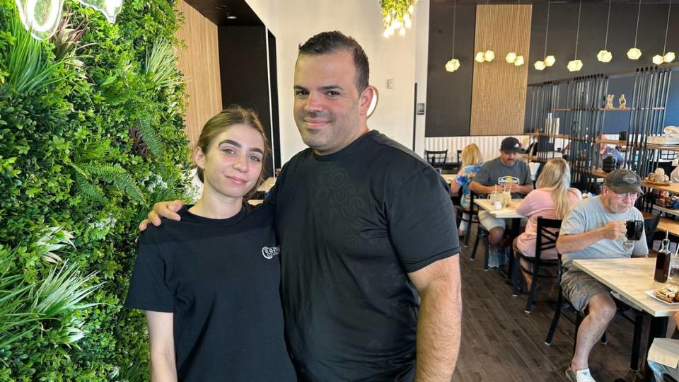 Alket Marku, owner of EggTown Breakfast & Lunch, is shown with Alexa Dennis, manager of the restaurant at 5820 Ranch Lake Blvd., near Lakewood Ranch.