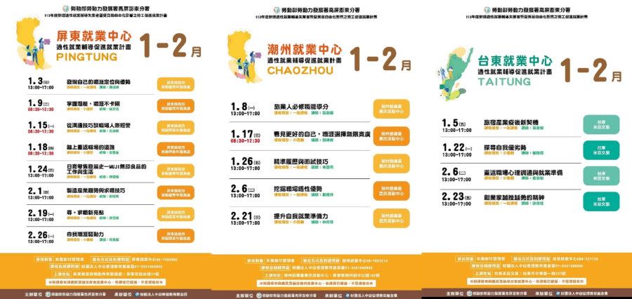 ▲勞動部高分署特別規劃「勇往職前，翻轉未來」為系列主題，將推出130場免費促進就業課程（記者王雯玲翻攝）