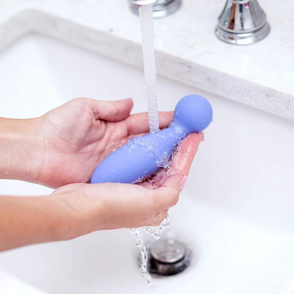 Perfect for solo play or partner play, this squishy vibe comes with a flexible head and 10 vibration settings. <br /><br /><a href="https://amzn.to/3fEK7wY" target="_blank" rel="noopener noreferrer"><strong>Get it from Amazon for $25.18.﻿</strong></a>
