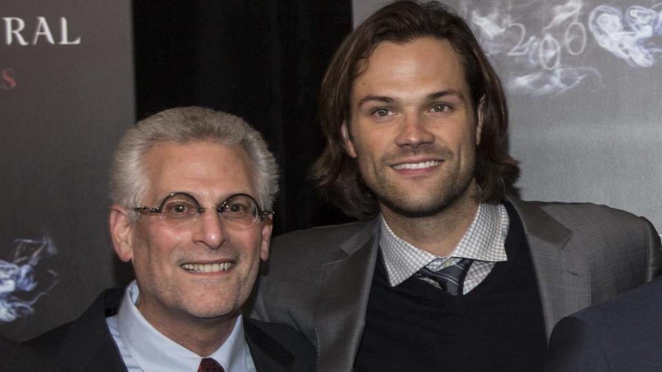 VANCOUVER, BC - OCTOBER 18:  The CW Network president Mark Pedowitz, "Supernatural" actors Jared Padalecki, Jensen Ackles and exectuive producer Robert Singer attend the "Supernatural" 200th episode celebrationat the Fairmont Pacific Rim Hotel on October 18, 2014 in Vancouver, Canada.  (Photo by Phillip Chin/WireImage)