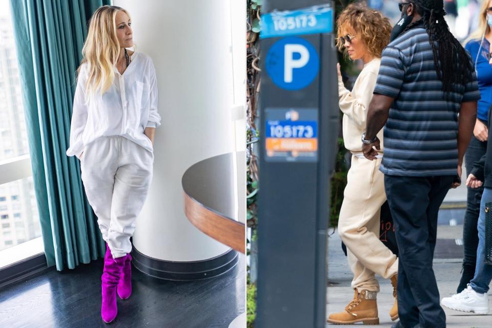 https://www.instagram.com/p/CfJ422ROgzR/. Sarah Jessica Parker/Instagram ; NEW YORK, NEW YORK - SEPTEMBER 30: Jennifer Lopez is seen in Madison Square Park on September 30, 2020 in New York City. (Photo by Gotham/GC Images)