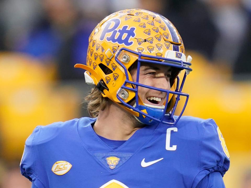 Kenny Pickett reacts during a game against Virginia.