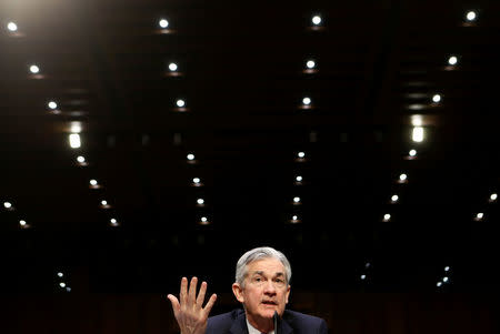 Jerome Powell testifies before the Senate Banking, Housing and Urban Affairs Committee on his nomination to become chairman of the U.S. Federal Reserve in Washington, U.S., November 28, 2017. REUTERS/Joshua Roberts