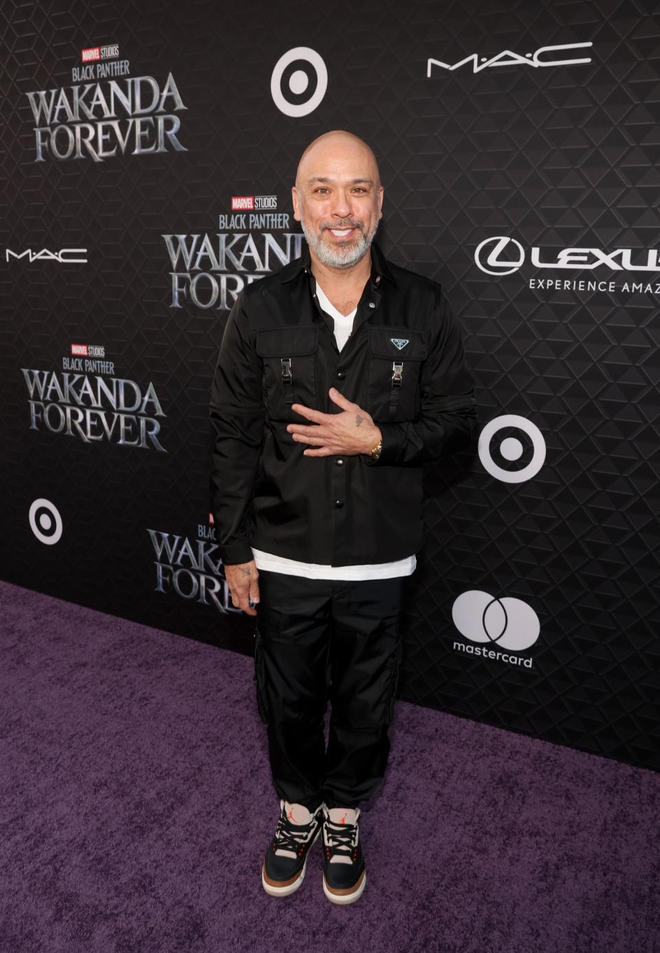 Jo Koy, shoe style, red carpet, Blank Panther, Nike, Air Jordans