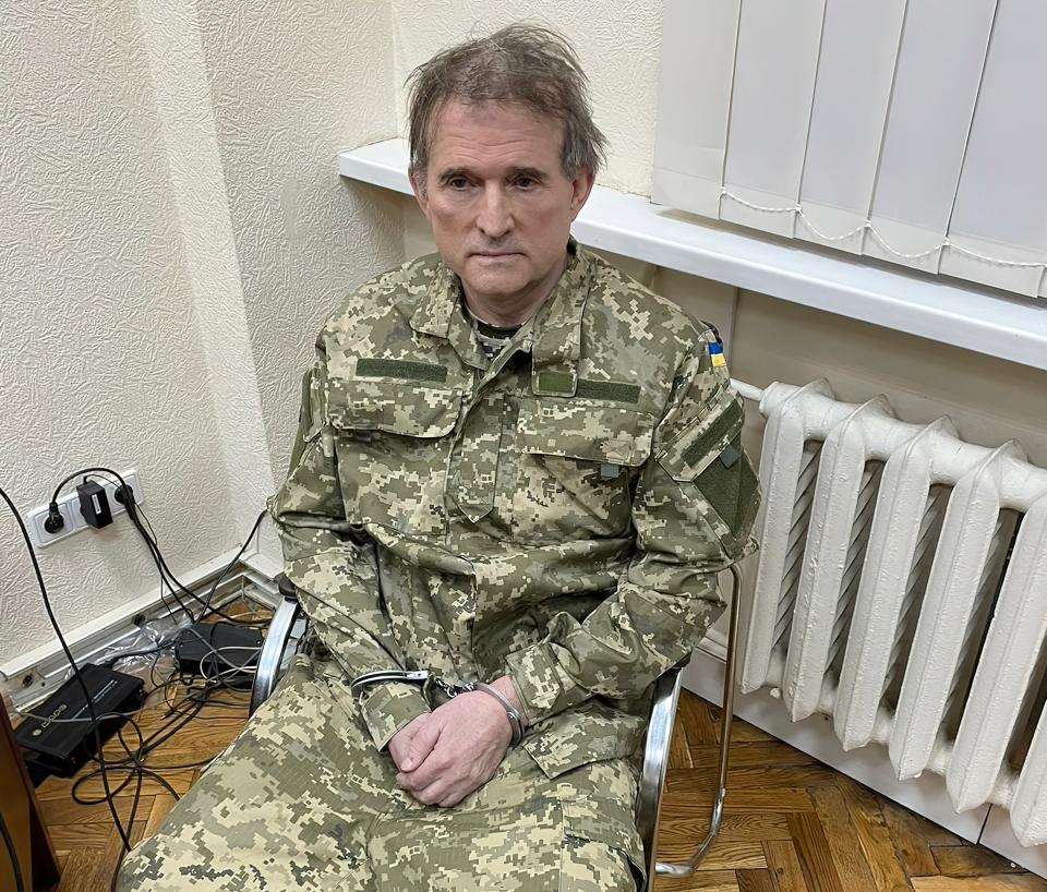 (FILE) Pro-Kremlin politician Viktor Medvedchuk has been held in Ukraine (Ukrainian Presidential Press Office/AP) (AP)