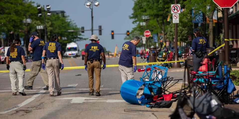 Highland Park shooting scene