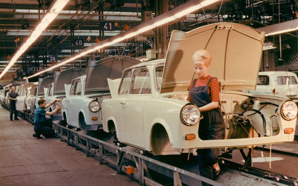 The Trabant car factory in Sachsen, East Germany, 1960s - Alamy Stock Photo