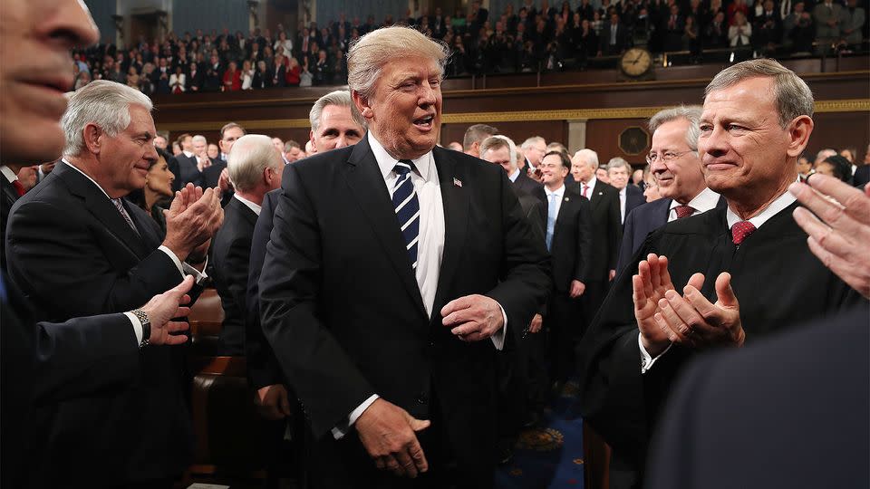 The president received a warm welcome from the Congress. Source: Getty