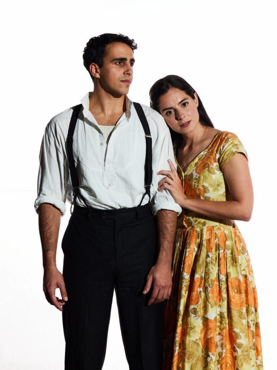 Gabriell Salgado as Victor Manuel and Stephanie Machado as Sofia in Nilo Cruz’s “Two Sisters and a Piano” for Miami New Drama.