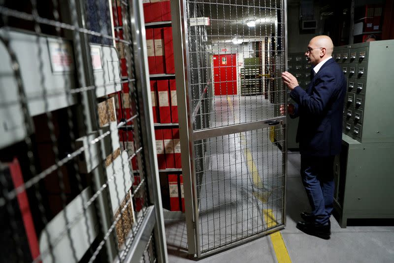 FILE PHOTO: Archives on Pope Pius XII displayed ahead of the full opening of the secret archives to scholars at the Vatican