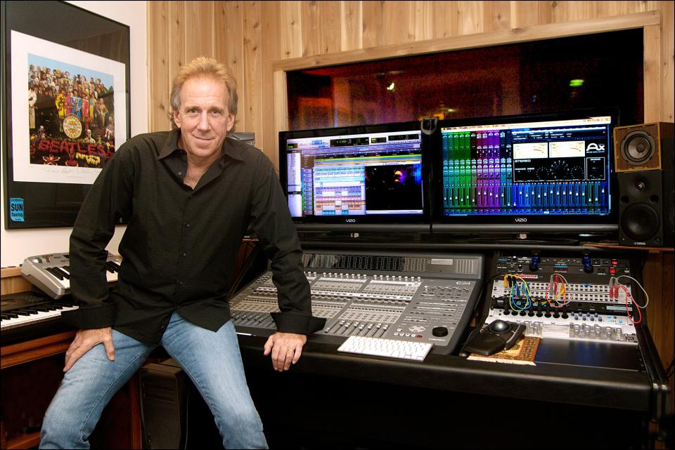 Rock drummer Steve Luongo in his Fort Myers home recording  studio.