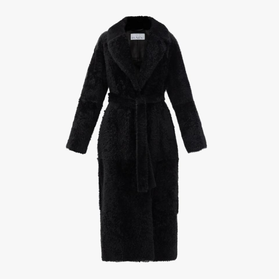Raey wrap-around belted shearling coat