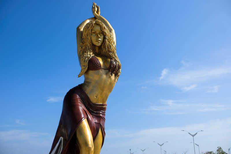 Estatua de la cantante colombiana Shakira es inaugurada en Barranquilla, Colombia