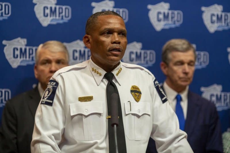 Charlotte-Mecklenburg Police Chief Johnny Jennings told reporters the four officers killed in the Monday afternoon shootout in Charlotte, N.C., are Sam Poloche, Alden Elliott, Joshua Eyer and Thomas Weeks Jr. Photo by Veasey Conway/EPA-EFE