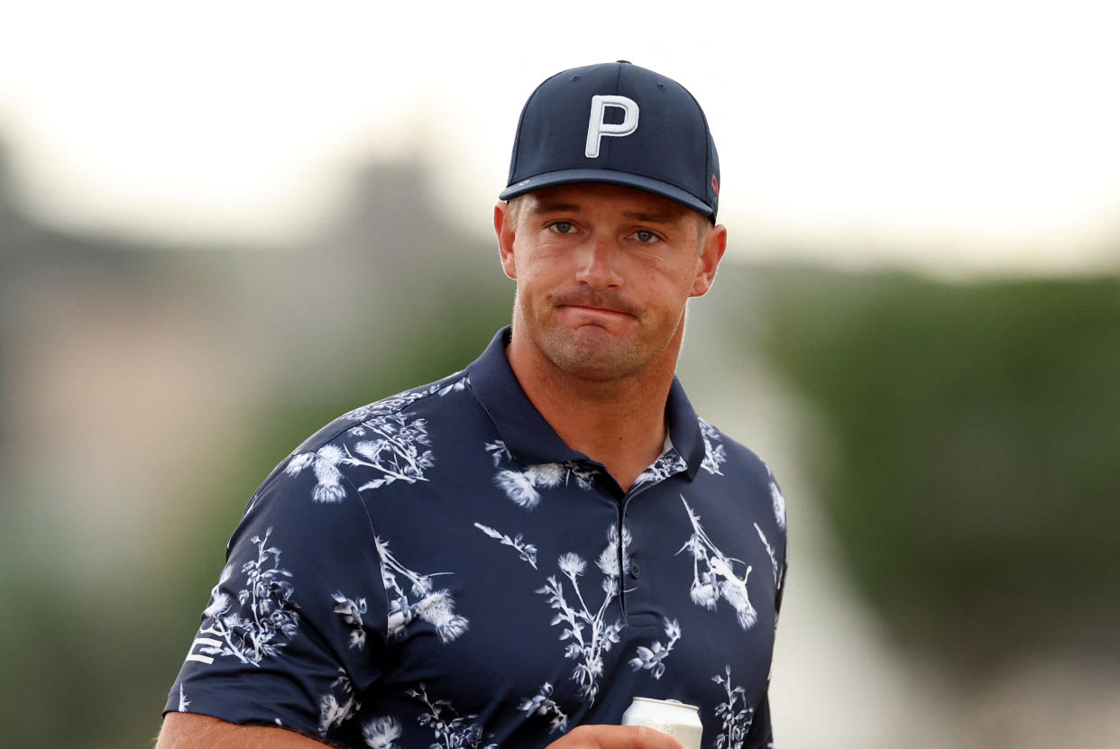 Golf - The 150th Open Championship - Old Course, St Andrews, Scotland, Britain - July 17, 2022 Bryson DeChambeau of the U.S. on the 3rd during the final round REUTERS/Phil Noble