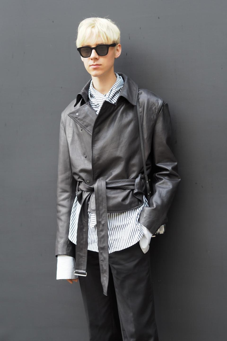 <p>Effortless tailoring (plus, you can’t go wrong with a classic leather jacket). [Photo: Yahoo Style UK/Sabrina Carder] </p>