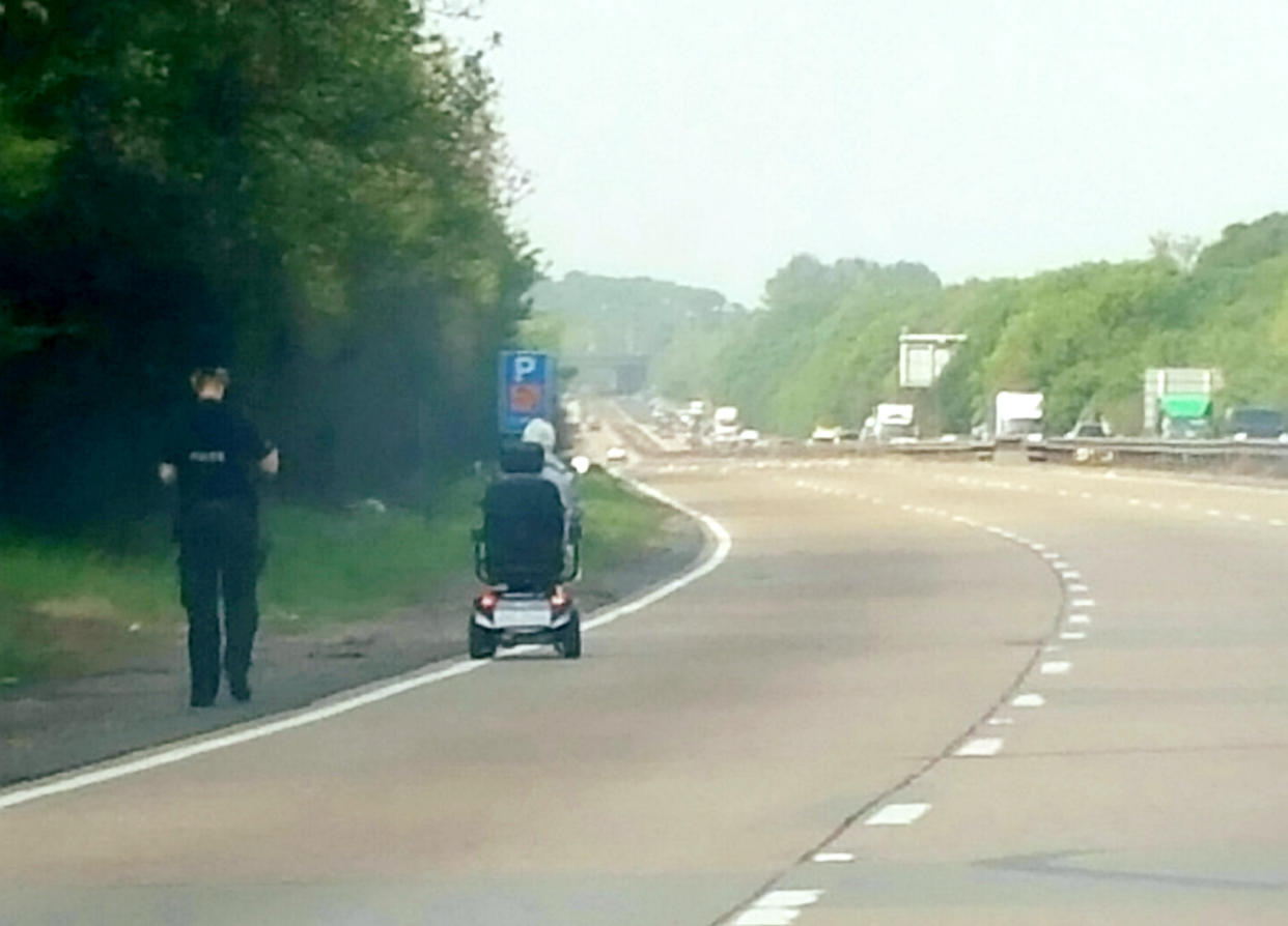 <em>Wrong turn – the elderly woman ended up on a busy dual carriageway on a mobility scooter after taking a wrong turn (Picture: SWNS)</em>