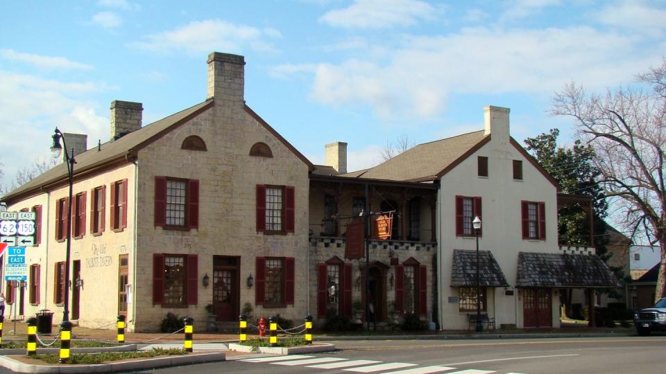 <p>No Bardstown bar has seen as much action as this one. The <a href="https://go.redirectingat.com?id=74968X1596630&url=https%3A%2F%2Fwww.tripadvisor.com%2FRestaurant_Review-g39163-d554687-Reviews-Old_Talbott_Tavern-Bardstown_Kentucky.html&sref=https%3A%2F%2Fwww.redbookmag.com%2Ffood-recipes%2Fg34142495%2Foldest-restaurants-america%2F" rel="nofollow noopener" target="_blank" data-ylk="slk:Old Talbott Tavern;elm:context_link;itc:0;sec:content-canvas" class="link ">Old Talbott Tavern</a> has been in operation since 1779—that's before the Civil War—and pioneers, soldiers, and criminals alike have stayed under its roof or dined on its Southern staples.</p>