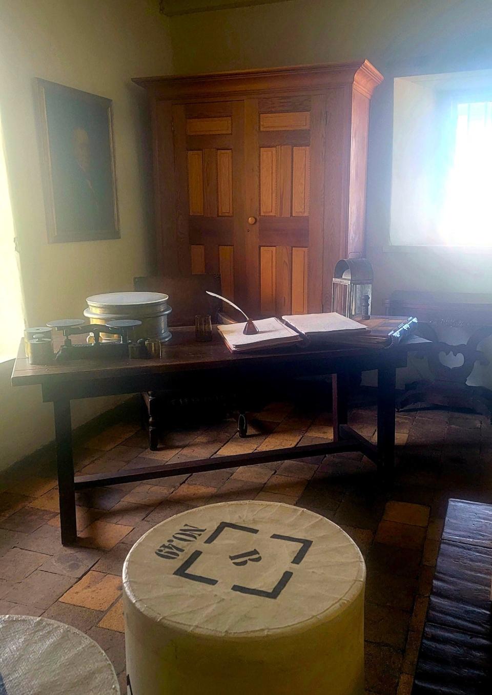 Visitors to the Custom House can see what an original office may have looked like during Thomas O. Larkin's tenure, as seen on 02/21/24. A great deal of work went into creating the authentic feel of this historic site.